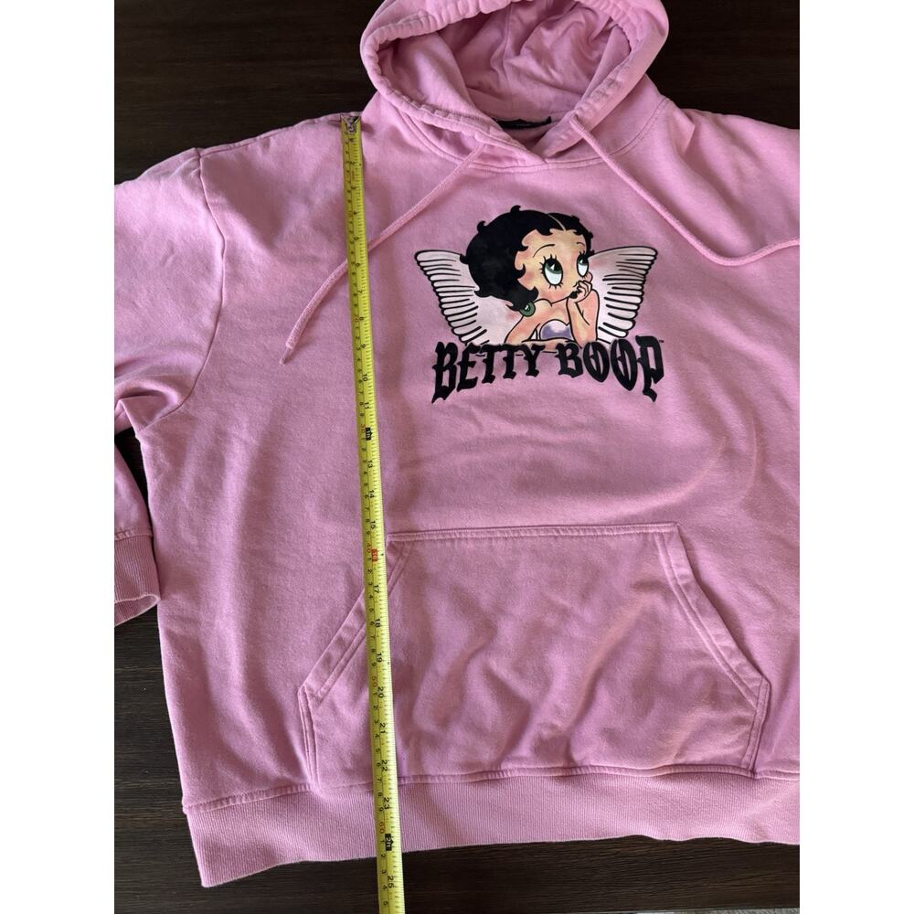 Betty Boop Hoodie Sweatshirt Women’s XL Pink Angel Wings Double Sided - Picture 3 of 8